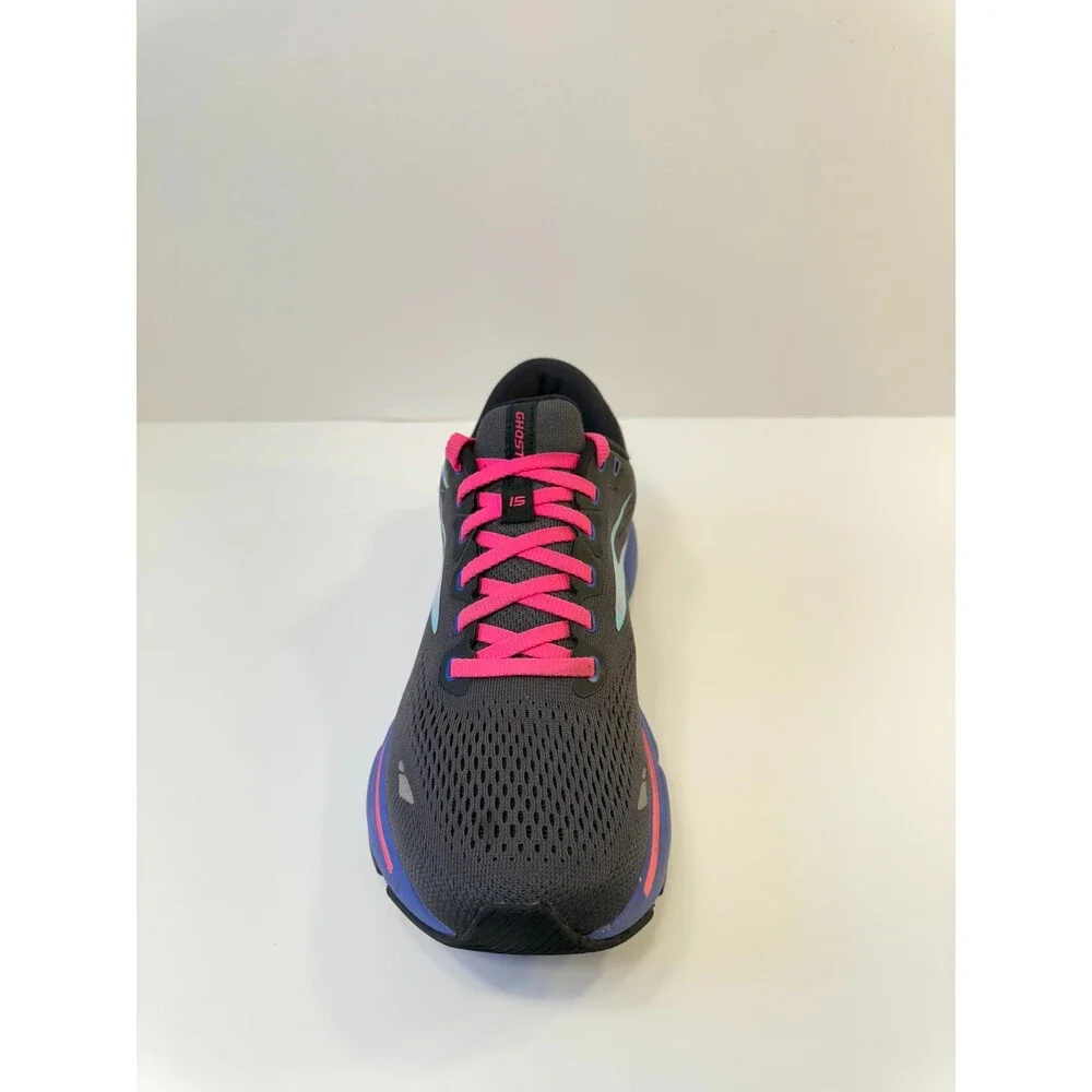 9. Brooks Women's Ghost 15 Neutral Running Shoe - Black/Blue/Aruba - 9 Medium - Picture 3 of 5